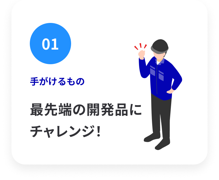 01 手がけるもの：最先端の開発品にチャレンジ！