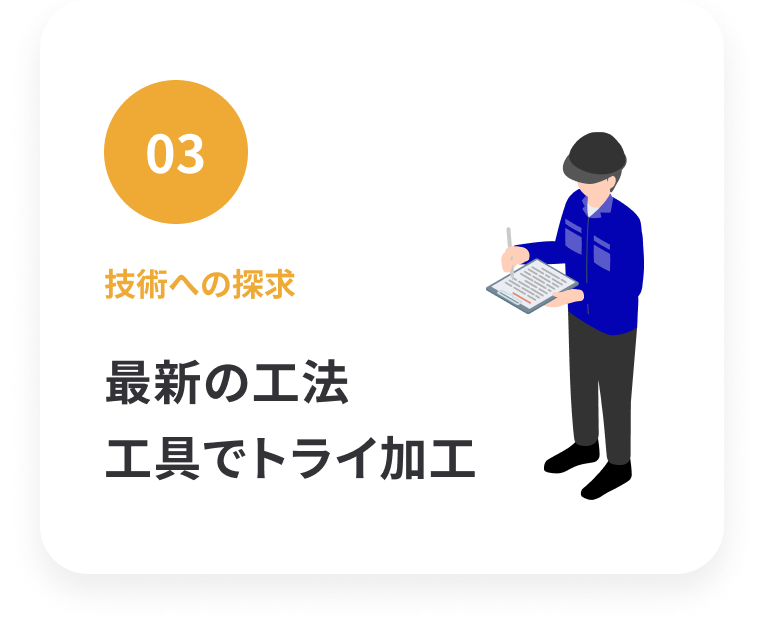 03 技術への探求：最新の工法・工具でトライ加工